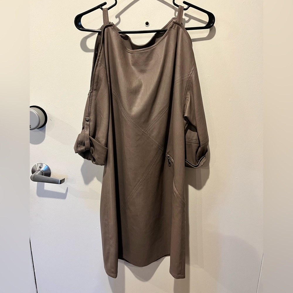BCBG Faux Leather Dress